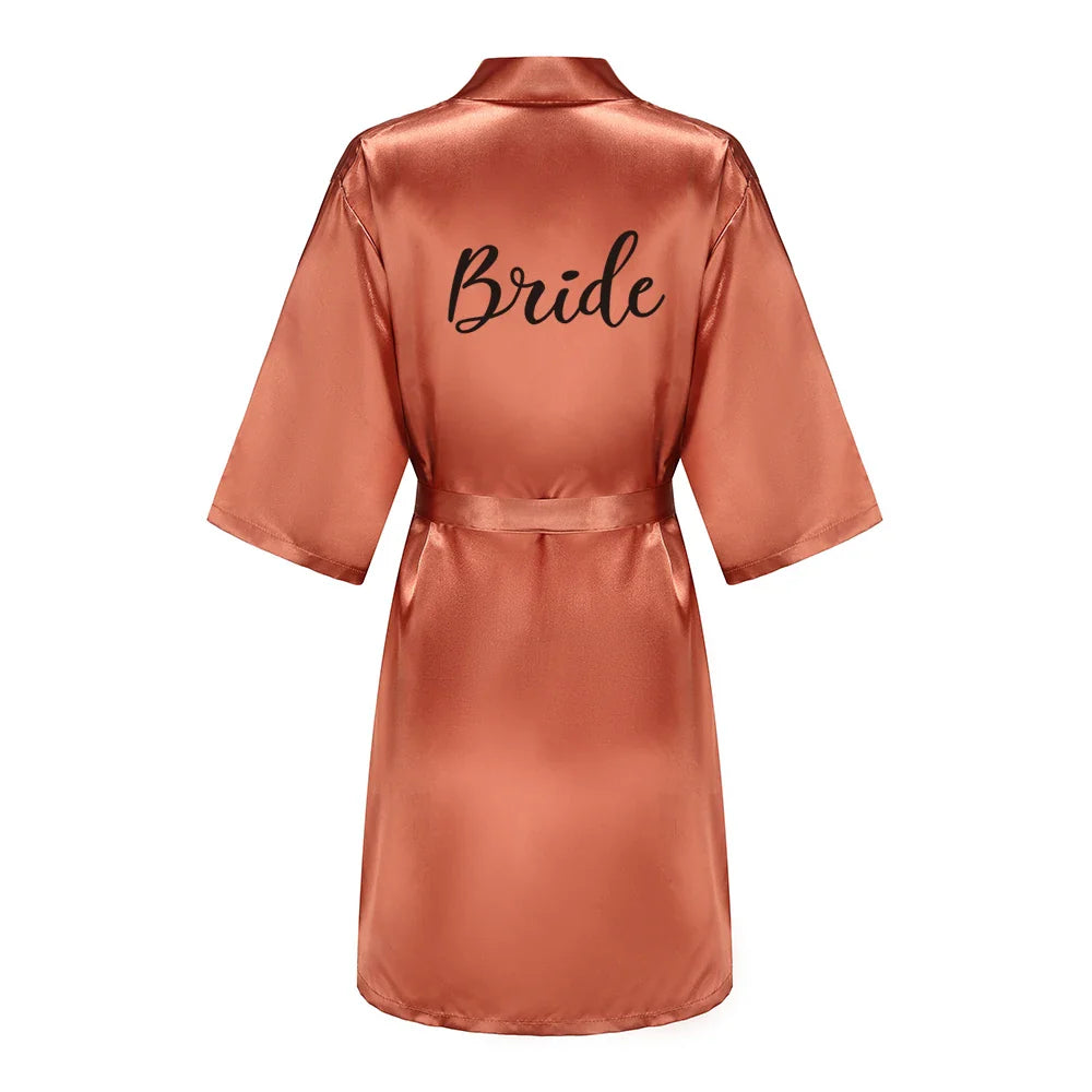 Bridal Shower Party- Personalized Metallic Copper Bridal Party Robes- Copper Red 6- IndioGear Women Clothing