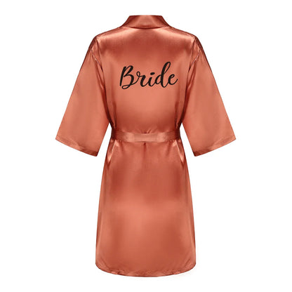 Bridal Shower Party- Personalized Metallic Copper Bridal Party Robes- Copper Red 6- IndioGear Women Clothing