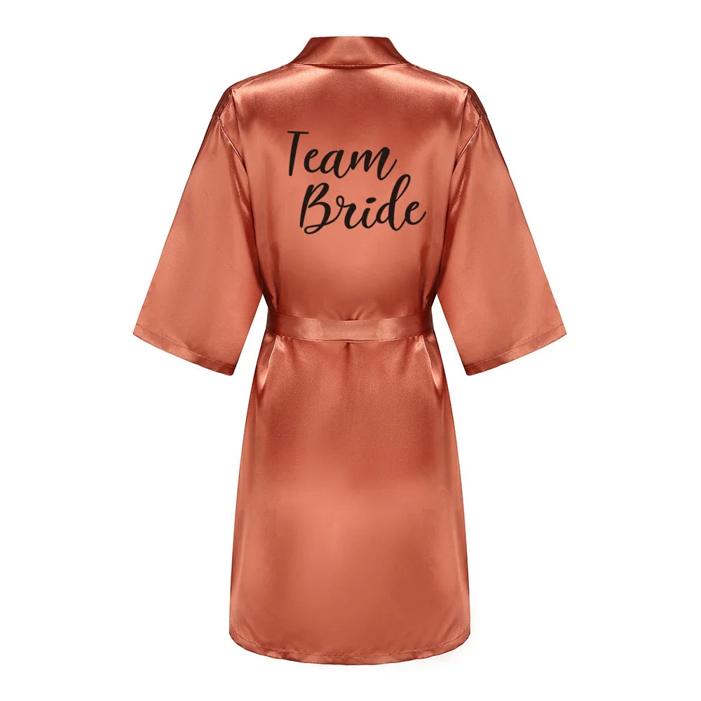 Bridal Shower Party- Personalized Metallic Copper Bridal Party Robes- - IndioGear Women Clothing