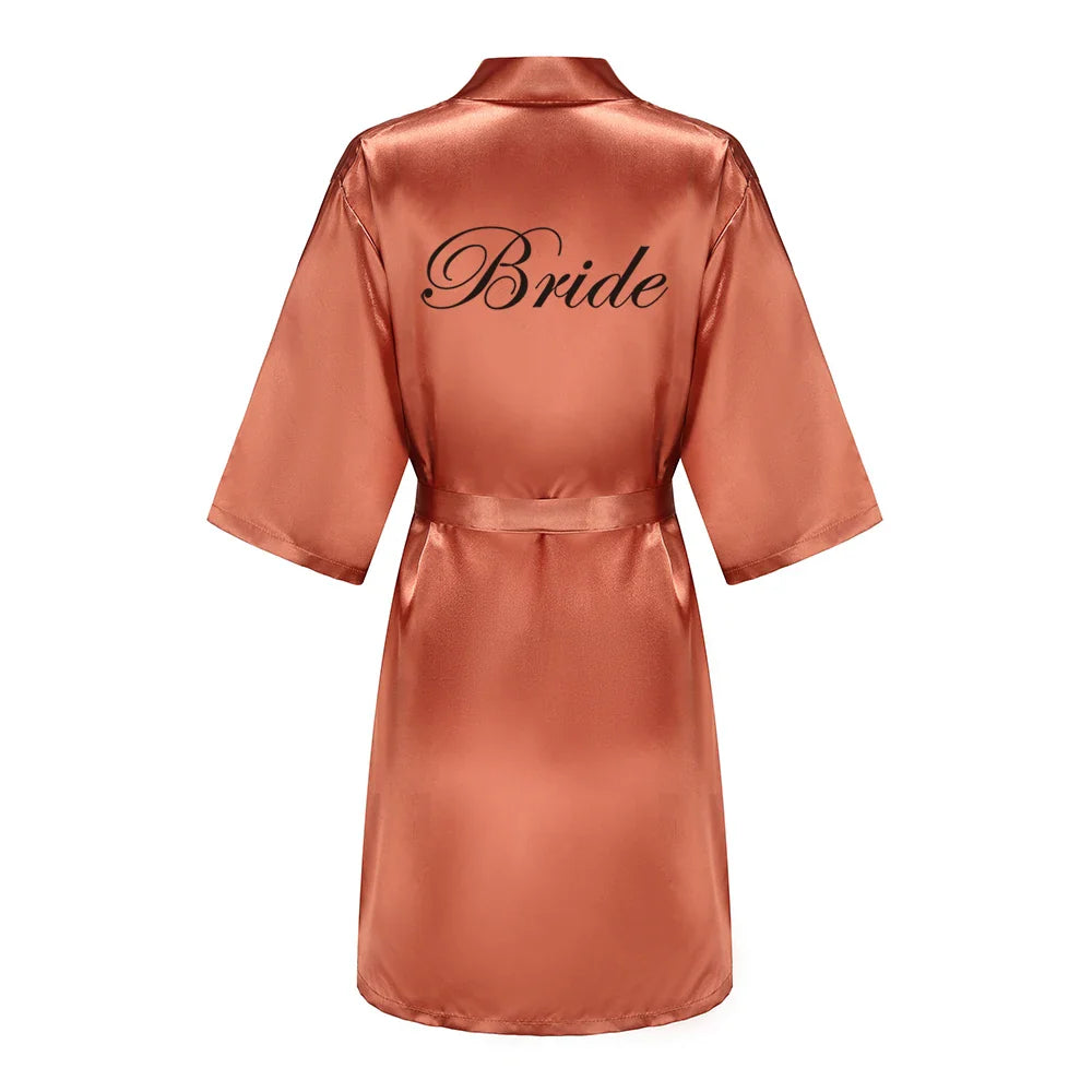 Bridal Shower Party- Personalized Metallic Copper Bridal Party Robes- - IndioGear Women Clothing