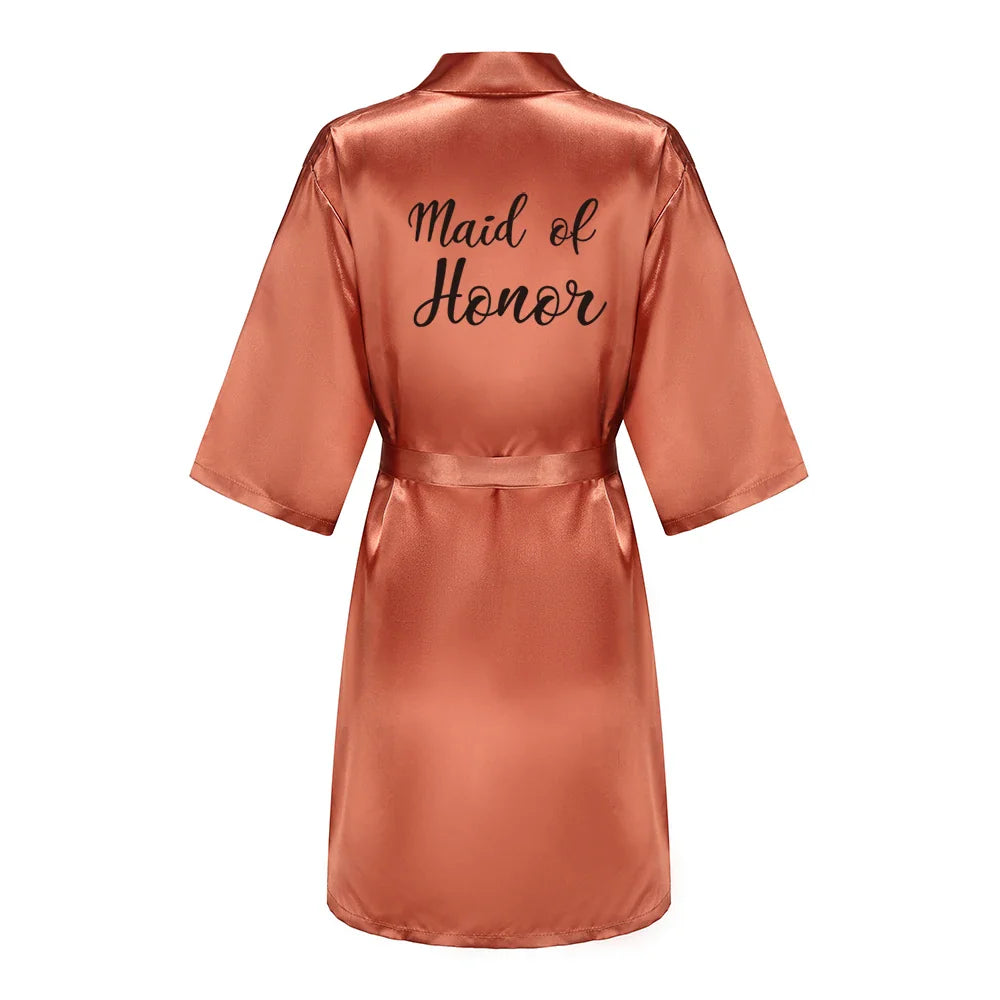 Bridal Shower Party- Personalized Metallic Copper Bridal Party Robes- - IndioGear Women Clothing