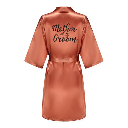 Bridal Shower Party- Personalized Metallic Copper Bridal Party Robes- Copper Red 13- IndioGear Women Clothing