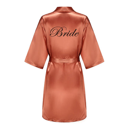 Bridal Shower Party- Personalized Metallic Copper Bridal Party Robes- Copper Red 5- IndioGear Women Clothing