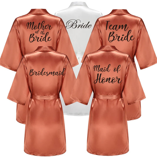 Bridal Shower Party- Personalized Metallic Copper Bridal Party Robes- - IndioGear Women Clothing