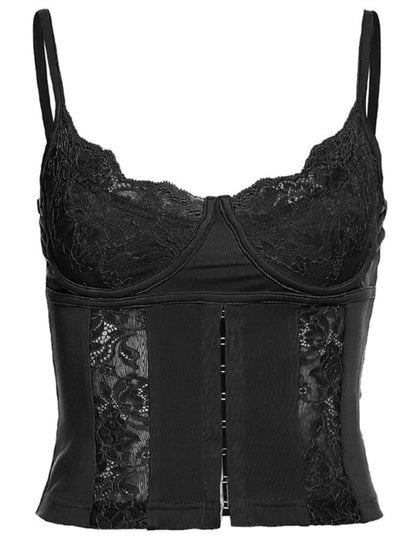 Bustiers- Lace Women's Built-in Bra Cami Bustier- - IndioGear Fashion and Gear