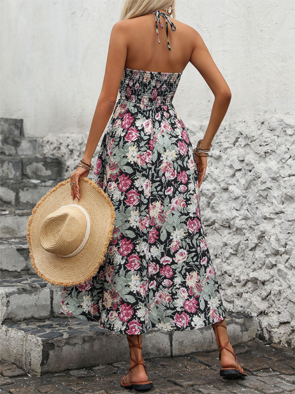 Cami Dresses- Essence of Summer Floral Boho Midi Dress- - IndioGear.com