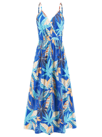 Cami Dresses- Garden Party Women's Cami Maxi Dress with Tropical Print- - IndioGear Fashion and Gear