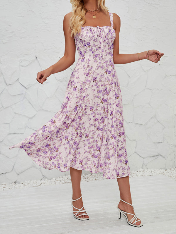 Cami Dresses- Summer Garden Parties Floral A-Line Midi Dress- Pattern4- IndioGear Fashion and Gear