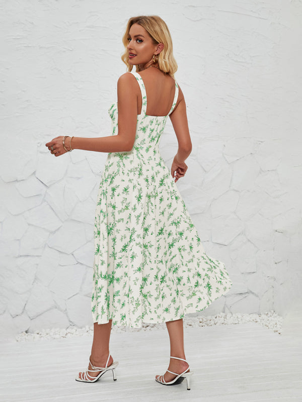 Cami Dresses- Summer Garden Parties Floral A-Line Midi Dress- - IndioGear Fashion and Gear