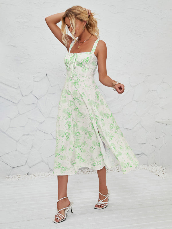 Cami Dresses- Summer Garden Parties Floral A-Line Midi Dress- - IndioGear Fashion and Gear