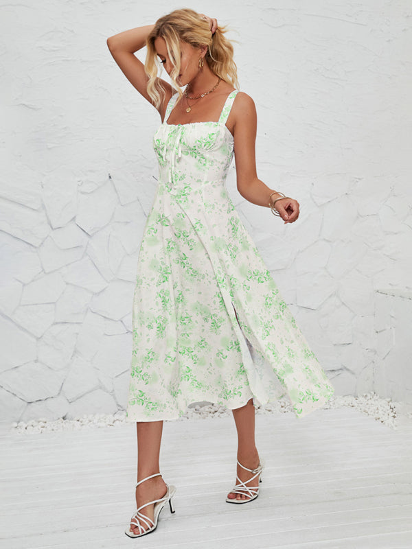 Cami Dresses- Summer Garden Parties Floral A-Line Midi Dress- - IndioGear Fashion and Gear