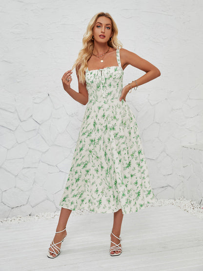 Cami Dresses- Summer Garden Parties Floral A-Line Midi Dress- Suit 7- IndioGear Fashion and Gear