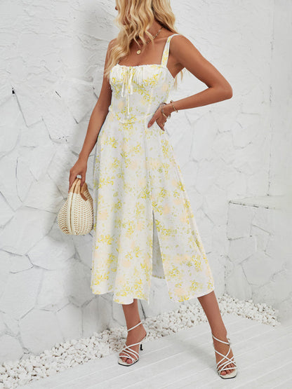 Cami Dresses- Summer Garden Parties Floral A-Line Midi Dress- Pattern6- IndioGear Fashion and Gear