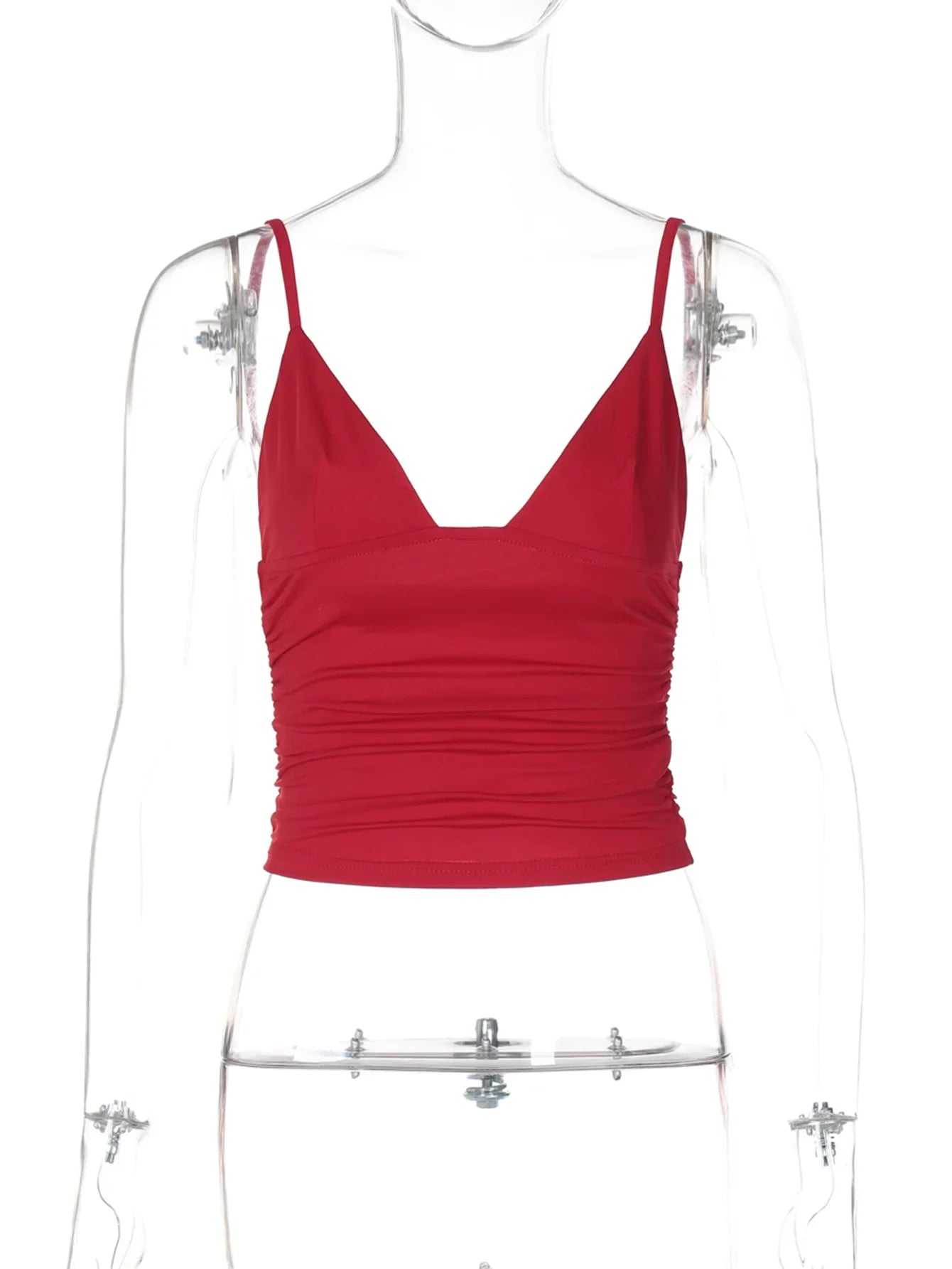 Cami Tops- Minimalist Ruched Crop Top- - IndioGear