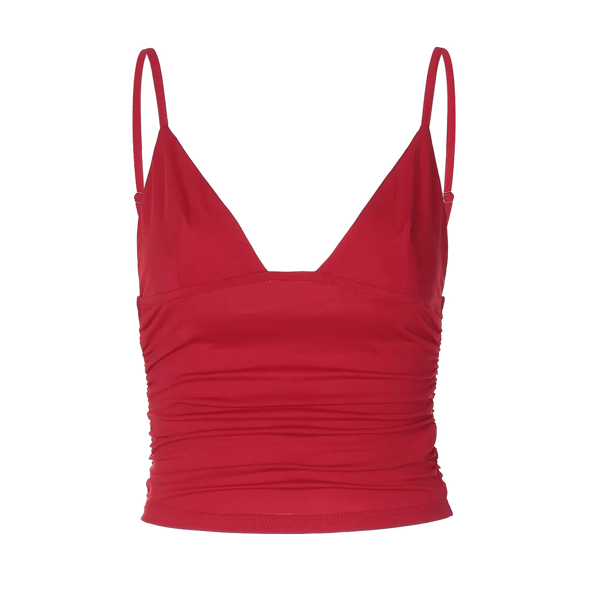 Cami Tops- Minimalist Ruched Crop Top- - IndioGear