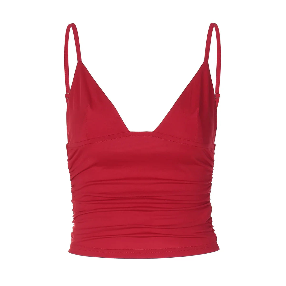 Cami Tops- Minimalist Ruched Crop Top- - IndioGear