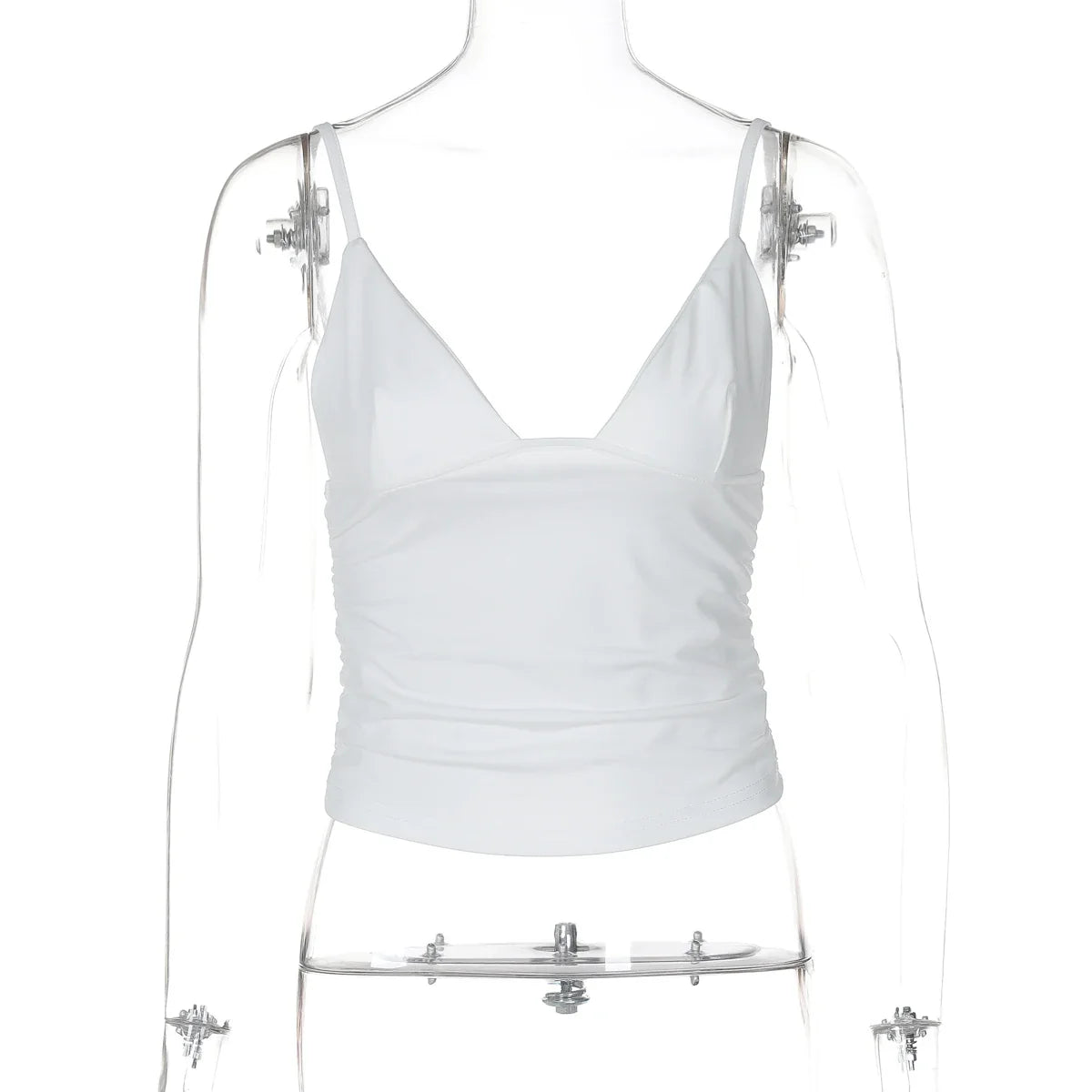 Cami Tops- Minimalist Ruched Crop Top- - IndioGear