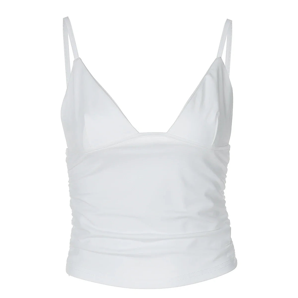 Cami Tops- Minimalist Ruched Crop Top- - IndioGear