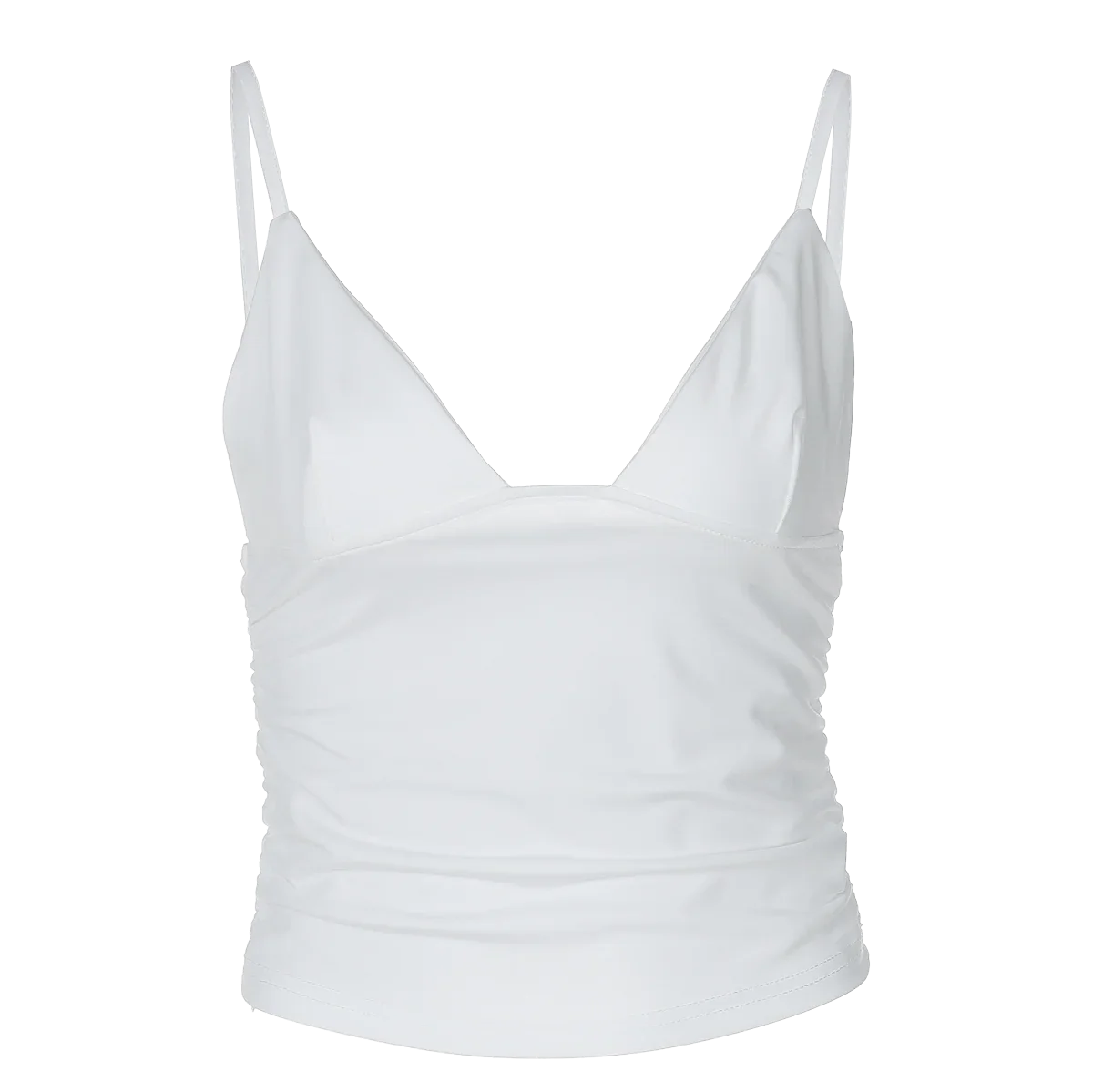 Cami Tops- Minimalist Ruched Crop Top- - IndioGear