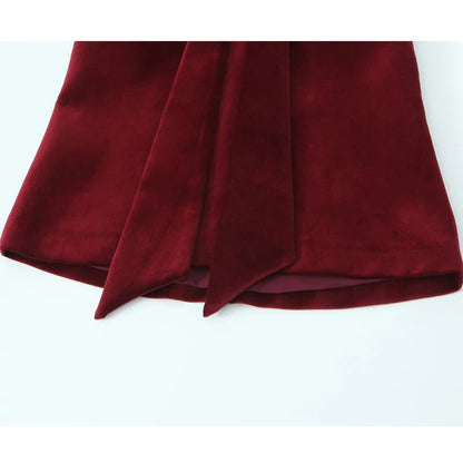 Cami Tops- Minimalist Burgundy Velvet Top- - IndioGear