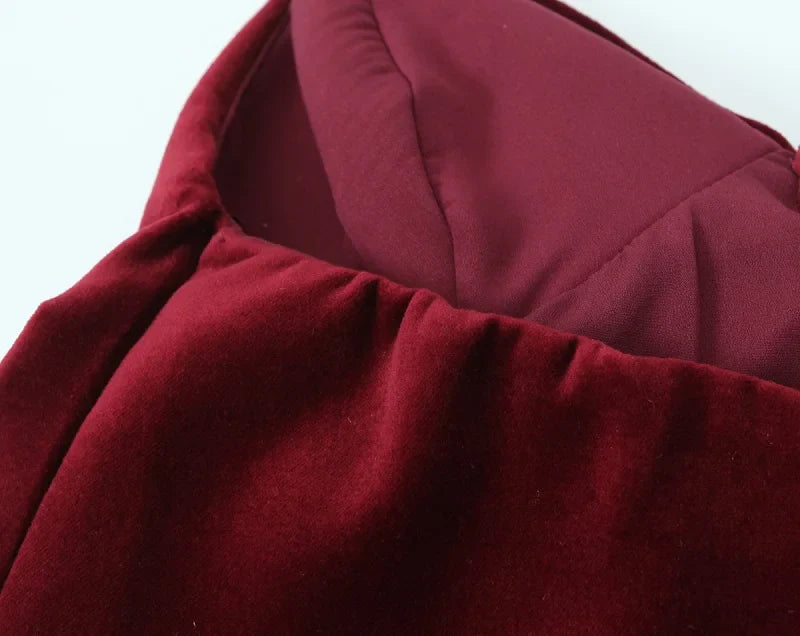 Cami Tops- Minimalist Burgundy Velvet Top- - IndioGear