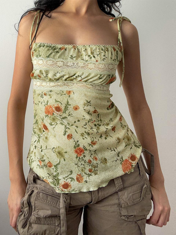 Camis- Floral Sleeveless Cami Top- - IndioGear.com