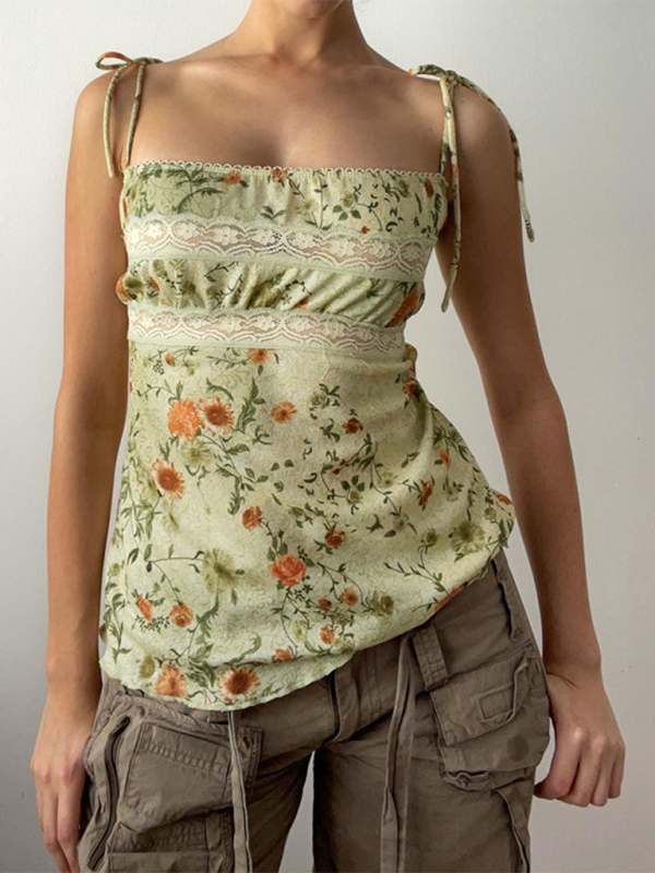 Camis- Floral Sleeveless Cami Top- - IndioGear.com