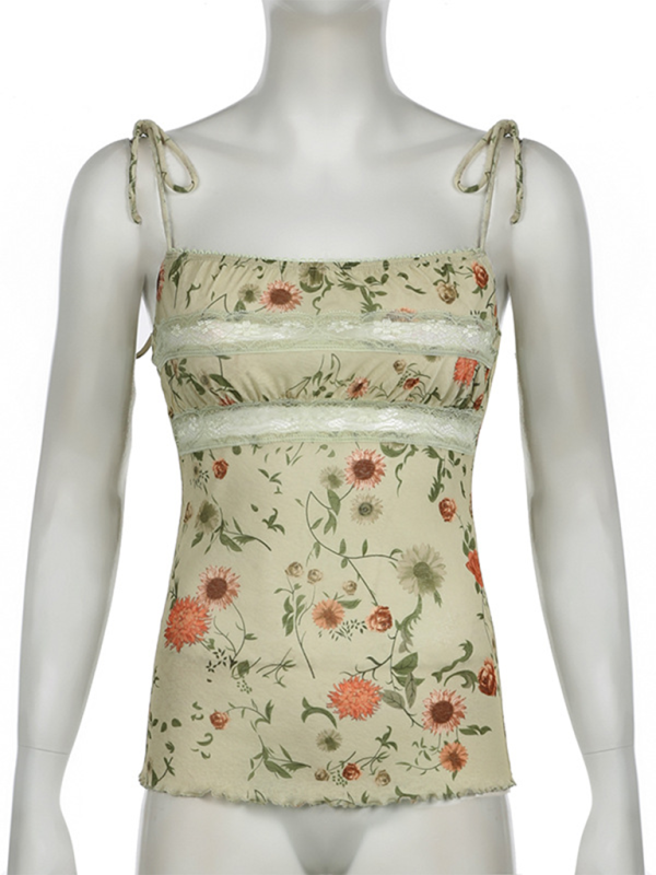 Camis- Floral Sleeveless Cami Top- - IndioGear.com