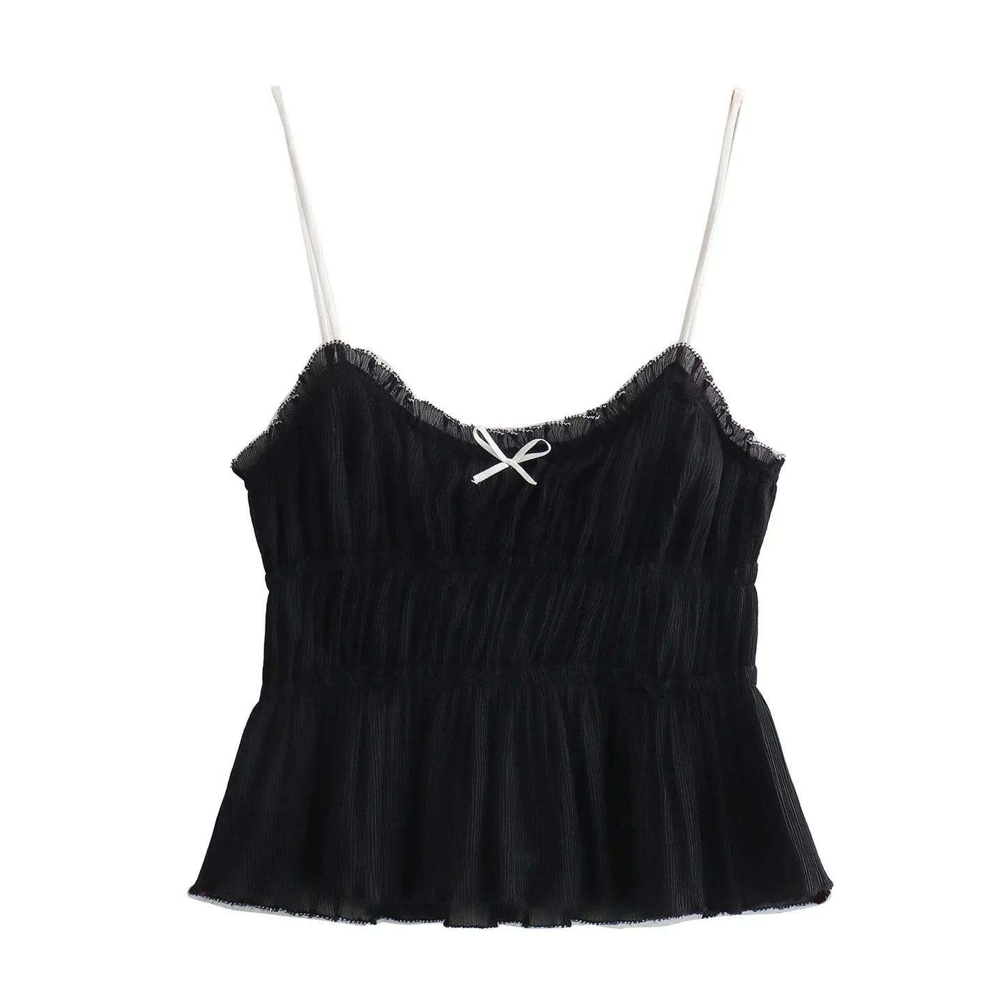 Camis Tops- Ruffled Peplum Cami Top- - IndioGear.com