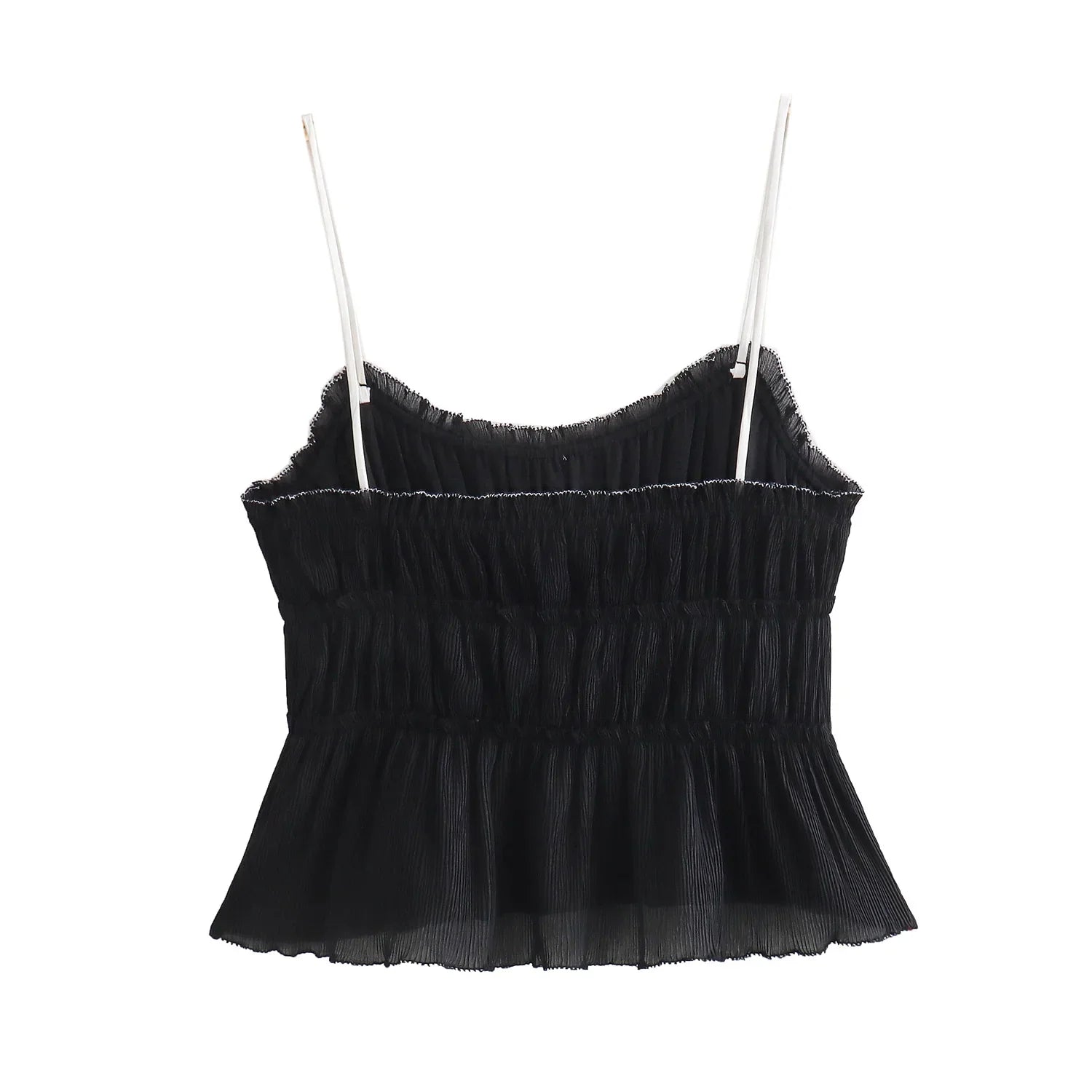 Camis Tops- Ruffled Peplum Cami Top- - IndioGear.com