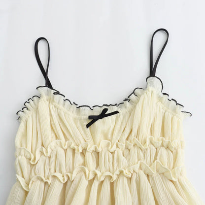 Camis Tops- Ruffled Peplum Cami Top- - IndioGear.com