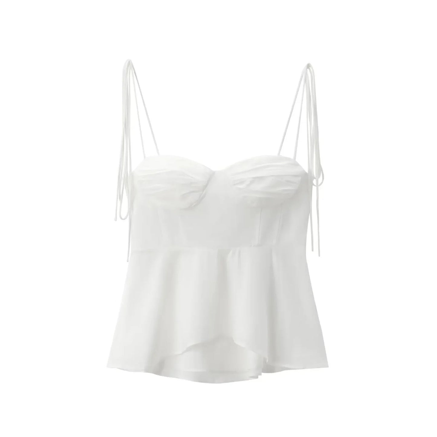 Camis Tops- Women Smocked Back Sweetheart Cami Peplum Top- - IndioGear.com