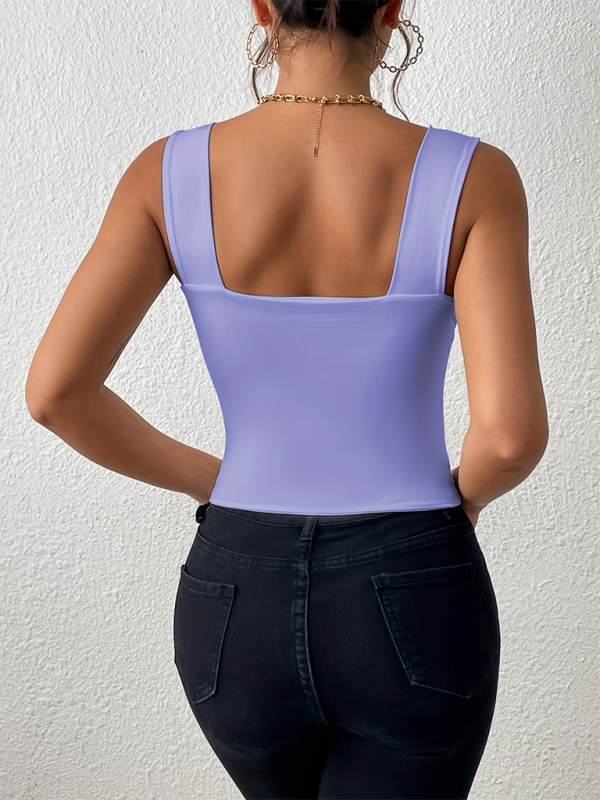 Camisles- Slim Fit Square Neck Cami - Women's Essential Crop Top- - IndioGear.com