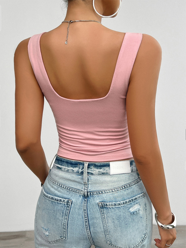 Camisoles- Ruched Bust Cami - Essential Slim Fit Top for Women- - IndioGear.com