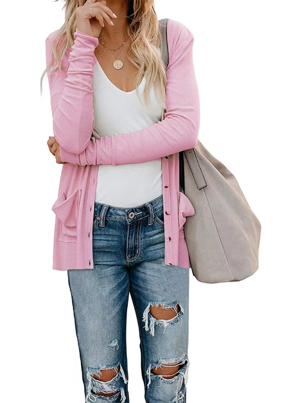 Cardigans- Boyfriend Cardigan for Casual Outings Fall Layering- - IndioGear.com