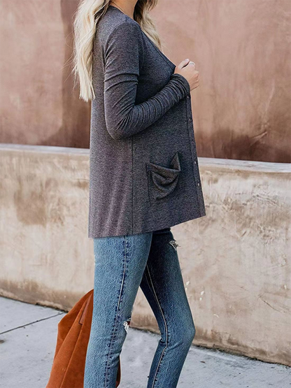 Cardigans- Boyfriend Cardigan for Casual Outings Fall Layering- - IndioGear.com