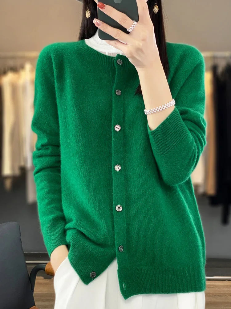 Cardigans - Cashmere Wool Cardigan Australian Wool Sweater