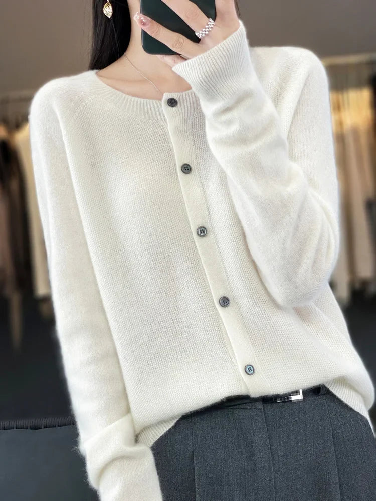 Cardigans - Cashmere Wool Cardigan Australian Wool Sweater