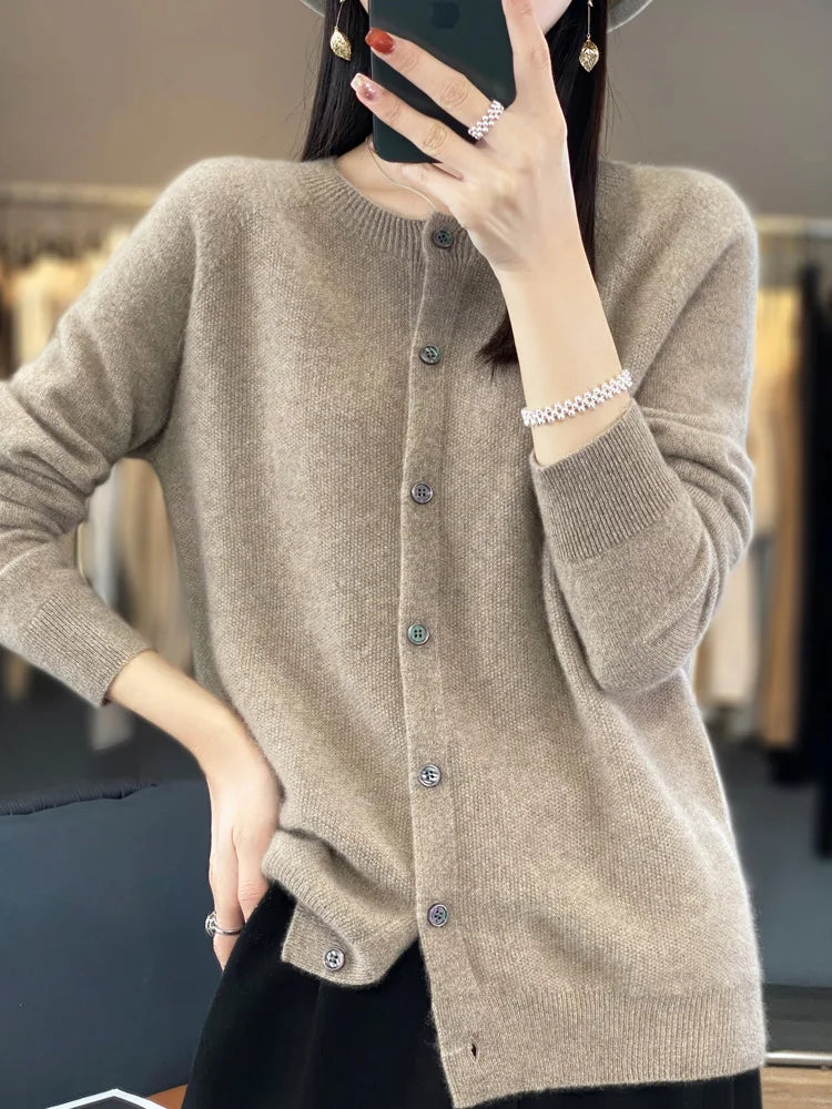 Cardigans - Cashmere Wool Cardigan Australian Wool Sweater