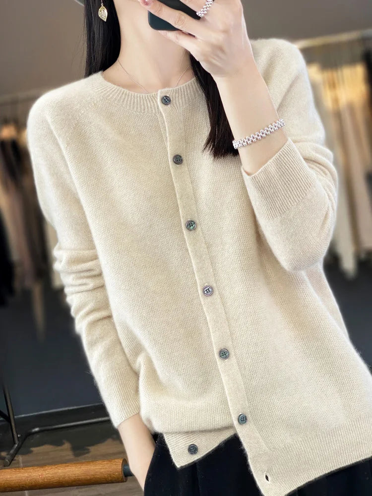 Cardigans - Cashmere Wool Cardigan Australian Wool Sweater