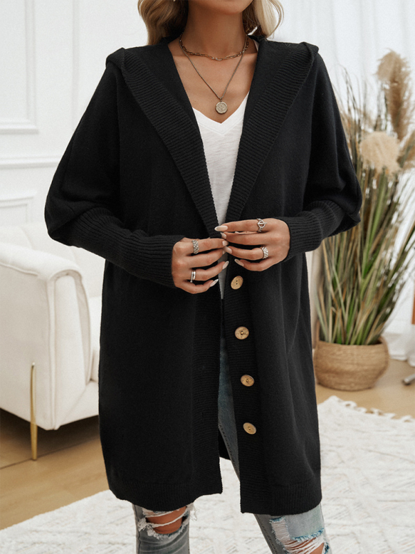 Cardigans- Favorite Fall Longline Hooded Cardigan for Women- - IndioGear.com