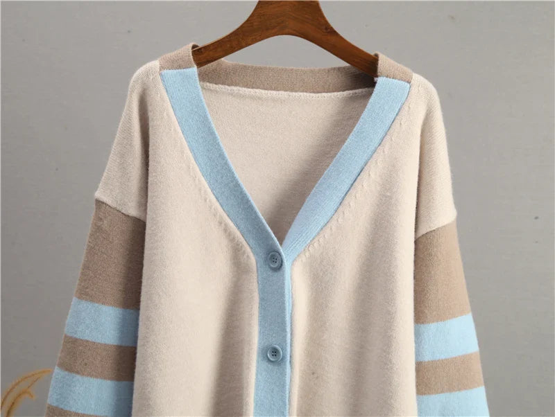 Cardigans- Varsity Charm Striped Cardigan- - IndioGear.com