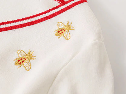 Cardigans- Women Bee-Embroidered Cardigan- - IndioGear.com