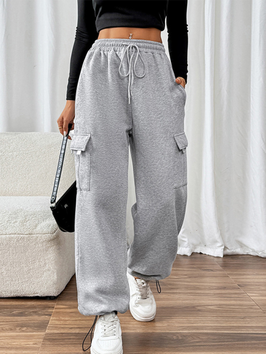 Cargo Pants- Cargo Sporty Pants for Women- Grey- IndioGear.com