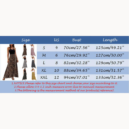 Casual Dresses- Two-Tone Color-Block Leopard Print Maxi Dress- - IndioGear.com