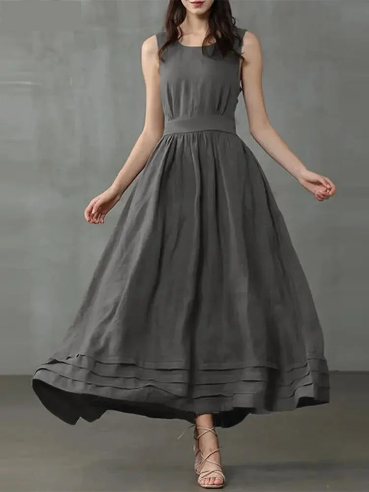 Casual Dresses- Timeless Flowy Belted Dress for Outdoor Celebrations- XXXL 4XL S 5XL XL M L XXL- IndioGear.com