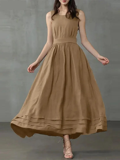 Casual Dresses- Timeless Flowy Belted Dress for Outdoor Celebrations- XXL 4XL XL S XXXL L M 5XL- IndioGear.com