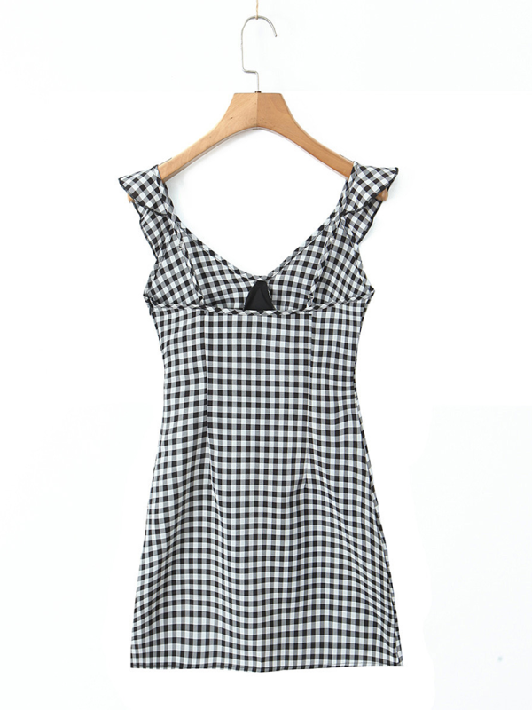 Casual Dresses- Women Checkmate Mini Dress- - IndioGear.com