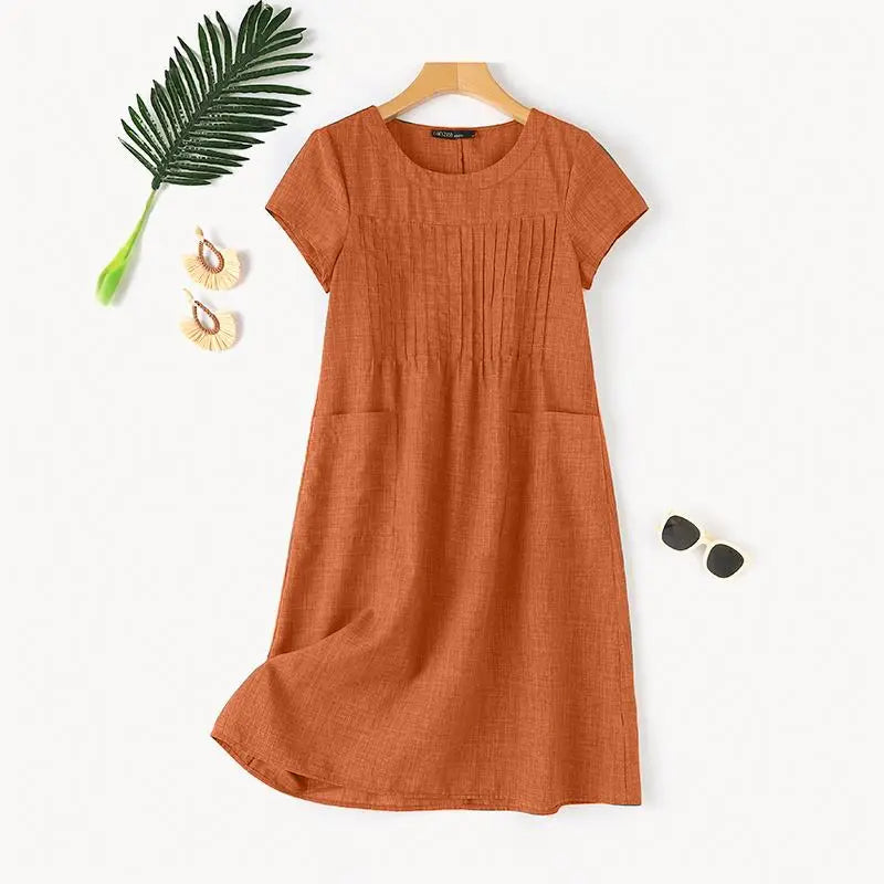 Casual Dresses- Women's A-Line Knee-Length Dress for Casual Outings- - IndioGear.com