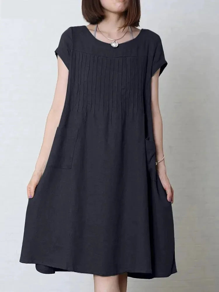 Casual Dresses- Women's A-Line Knee-Length Dress for Casual Outings- - IndioGear.com